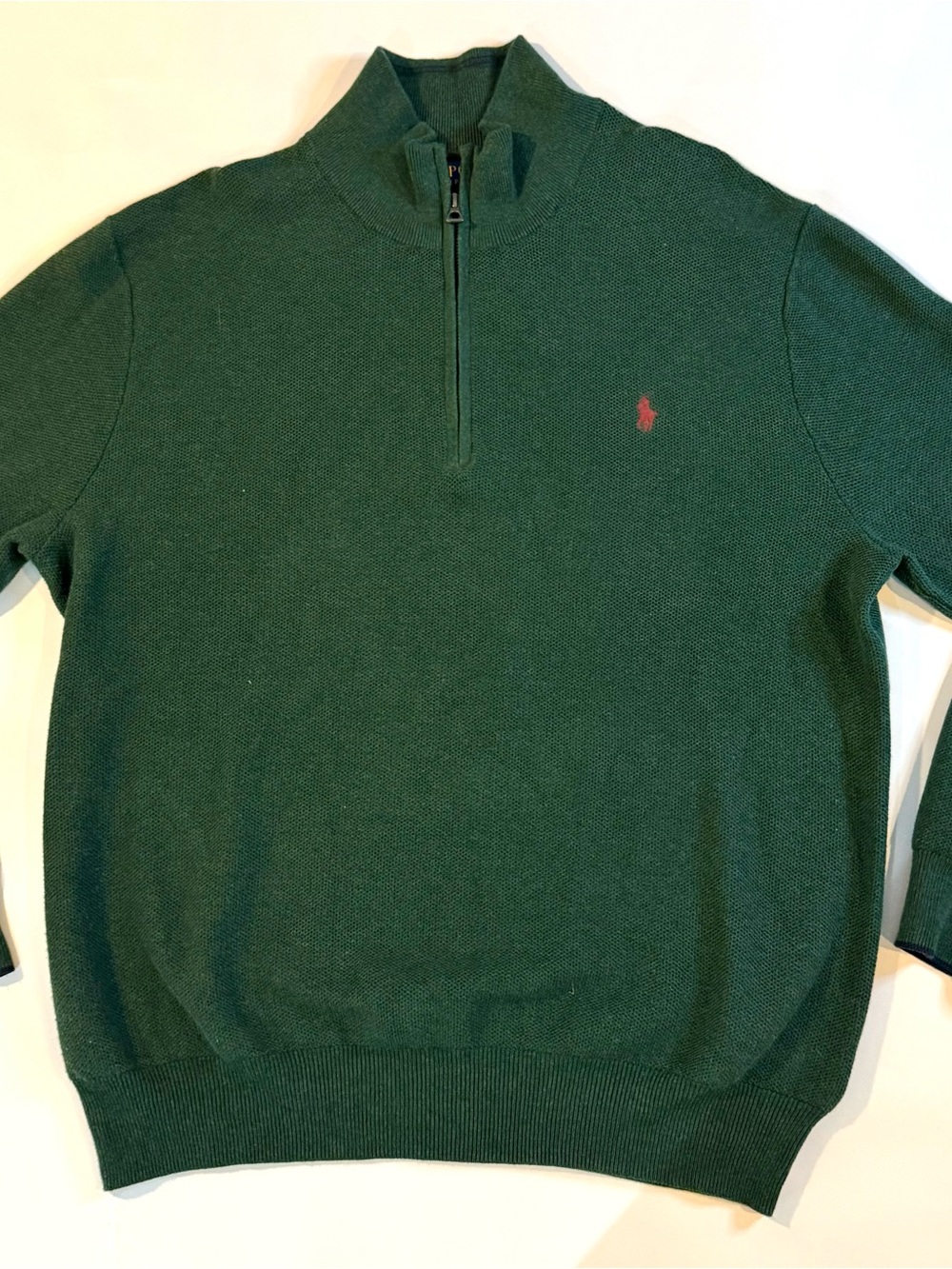 Vtg Polo Ralph Lauren Quater 1/4 Zip Pullover Sweater Men’s XL Green